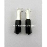 Black Agate Long Cap Pencil Pendant